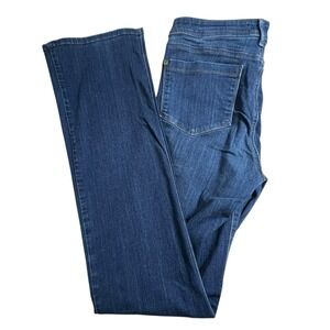 NYDJ Womens 10 Long Billie Mini Bootcut Mid Rise Stretch Dark Wash Jeans